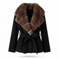 Fur-collared coat