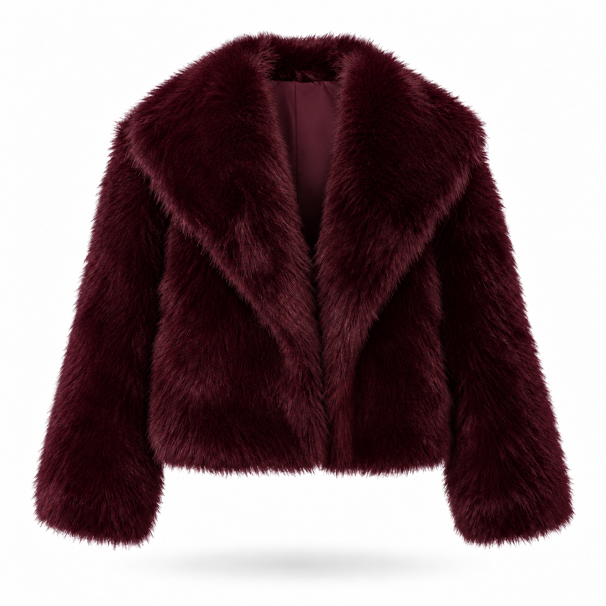 RED Faux fur coat